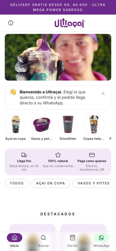 Tienda demo de Ultraçaí